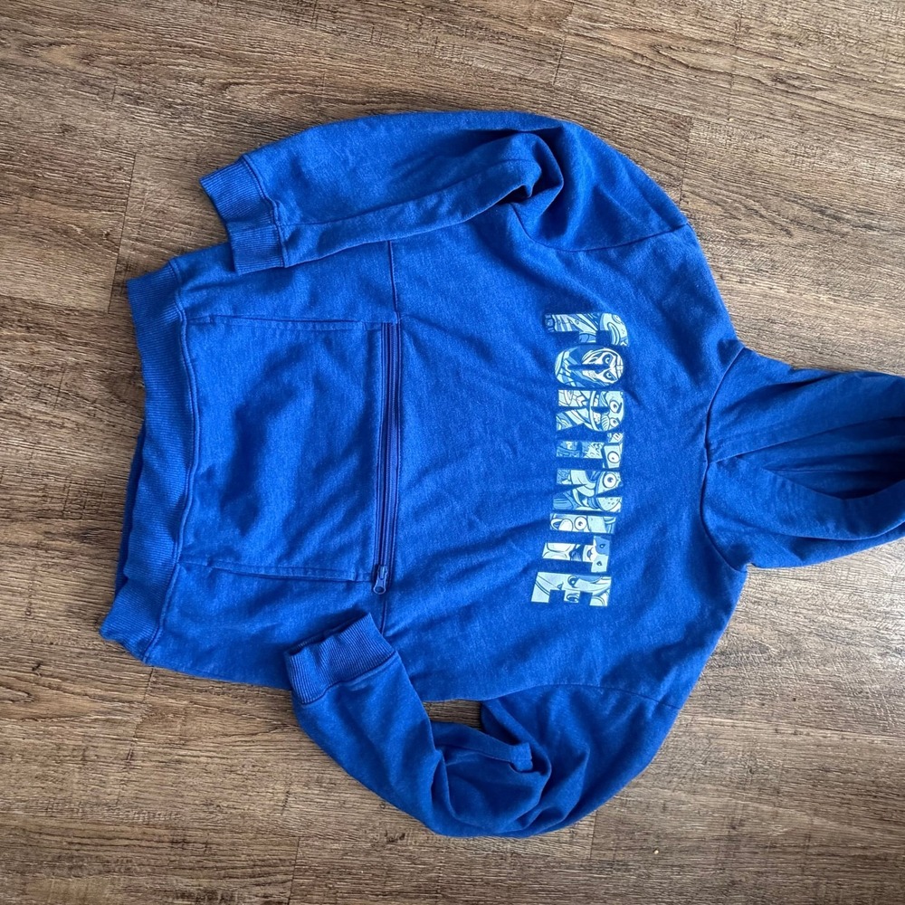 Fortnite Boys Character Fill Logo Graphic Pullover Hoodie Royal Blue‎